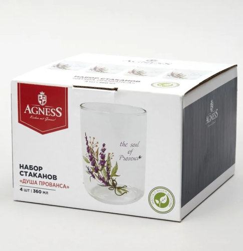 AGNESS Душа прованса набор стаканов 360мл 4шт 887-283